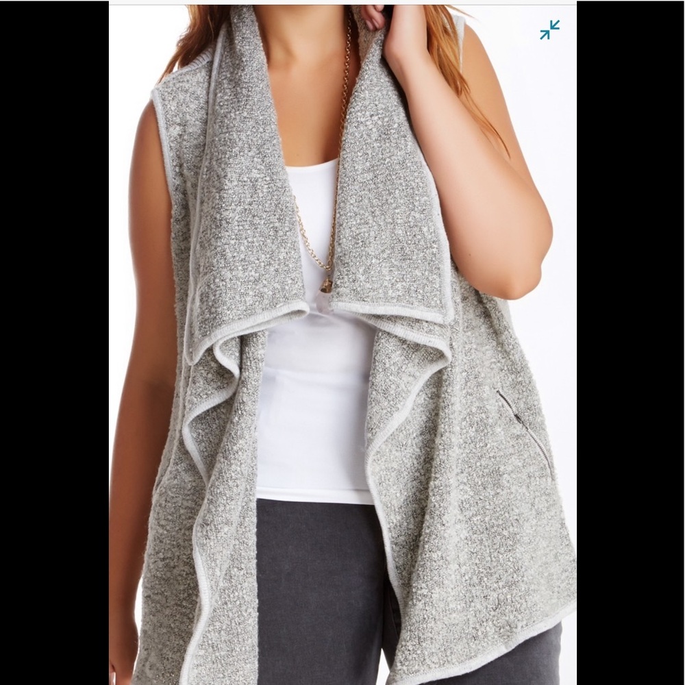 Olivia Sky Gray Ribbed Boucle Sweater Vest Size 1X